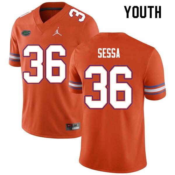 Youth #36 Zack Sessa Florida Gators College Football Jersey Orange